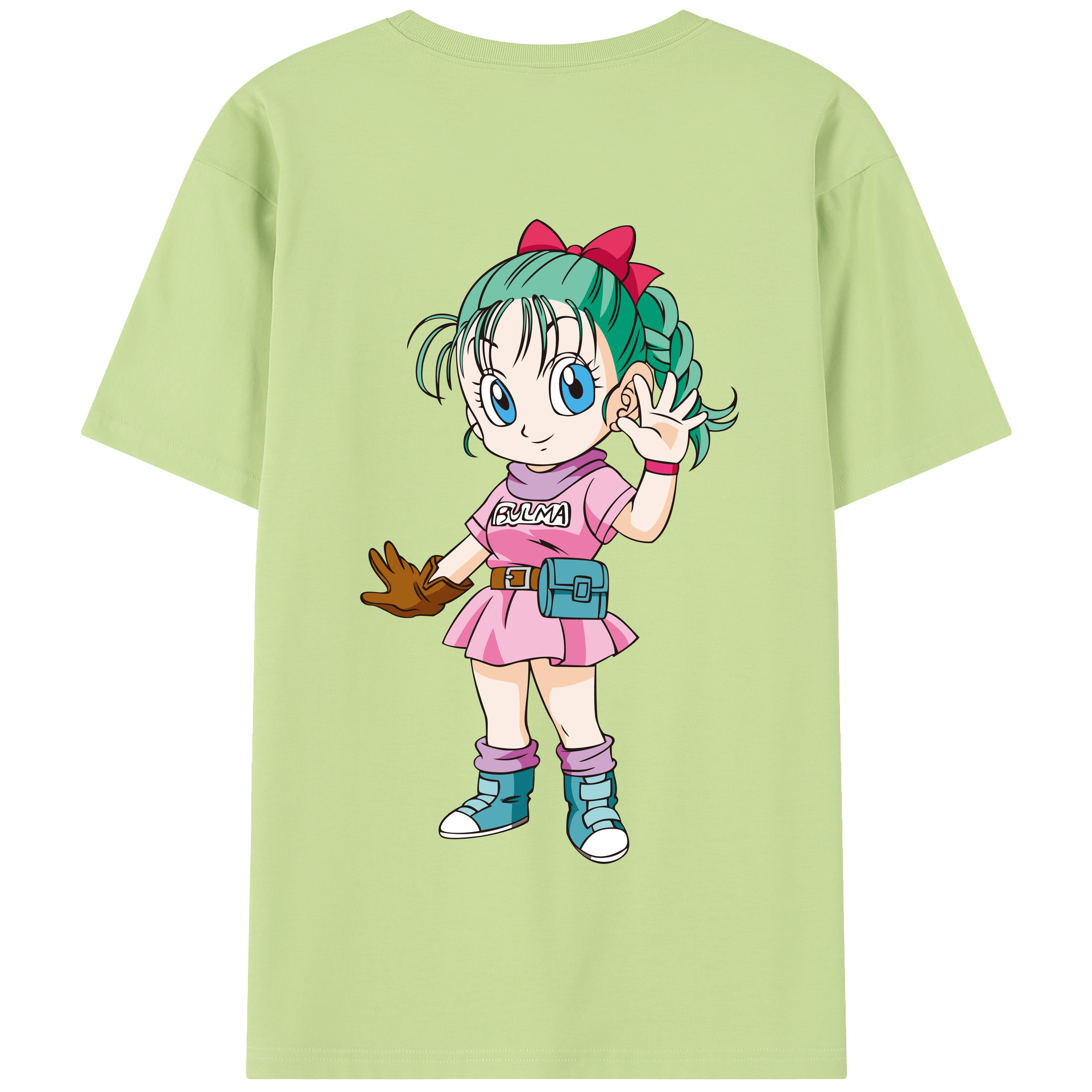 （画像用） ドラゴンボール ブルマ DRAGON BALL Bulma 綿100％半袖Tシャツ（背面プリント）
